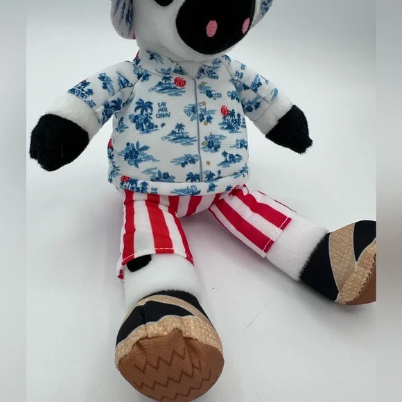 Chick-fil-A Summer 2025 Plush Cow Doll Toy Blue Tropical Island Shirt Cabana 7" - Picture 3 of 8